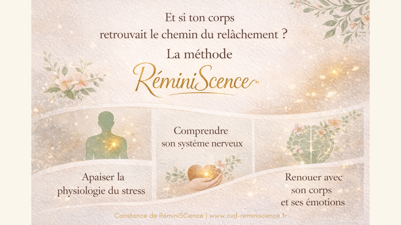 La méthode RéminiSCence : relâcher le corps et apaiser le système nerveux Méthode RéminiSCence pour apaiser le système nerveux, relâcher les tensions du corps et retrouver un état de calme