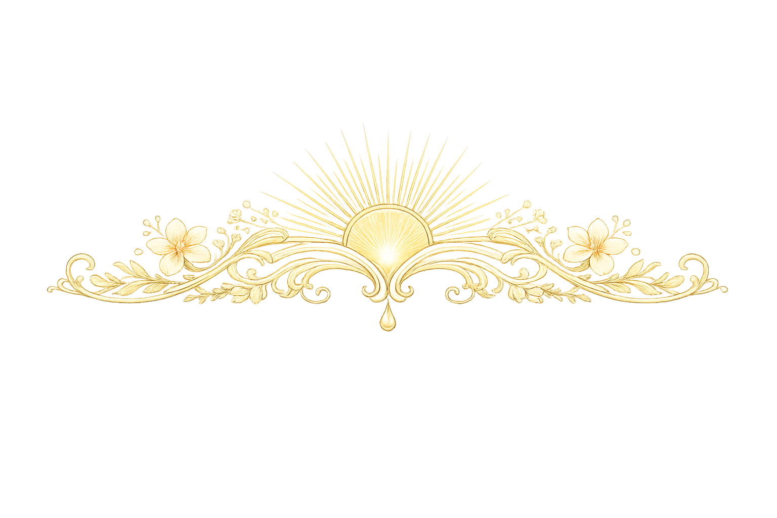 Bandeau Art Déco inspiré d’un soleil stylisé – symbole de l’univers massage Anahata et régulation du système nerveux | RéminiSCence