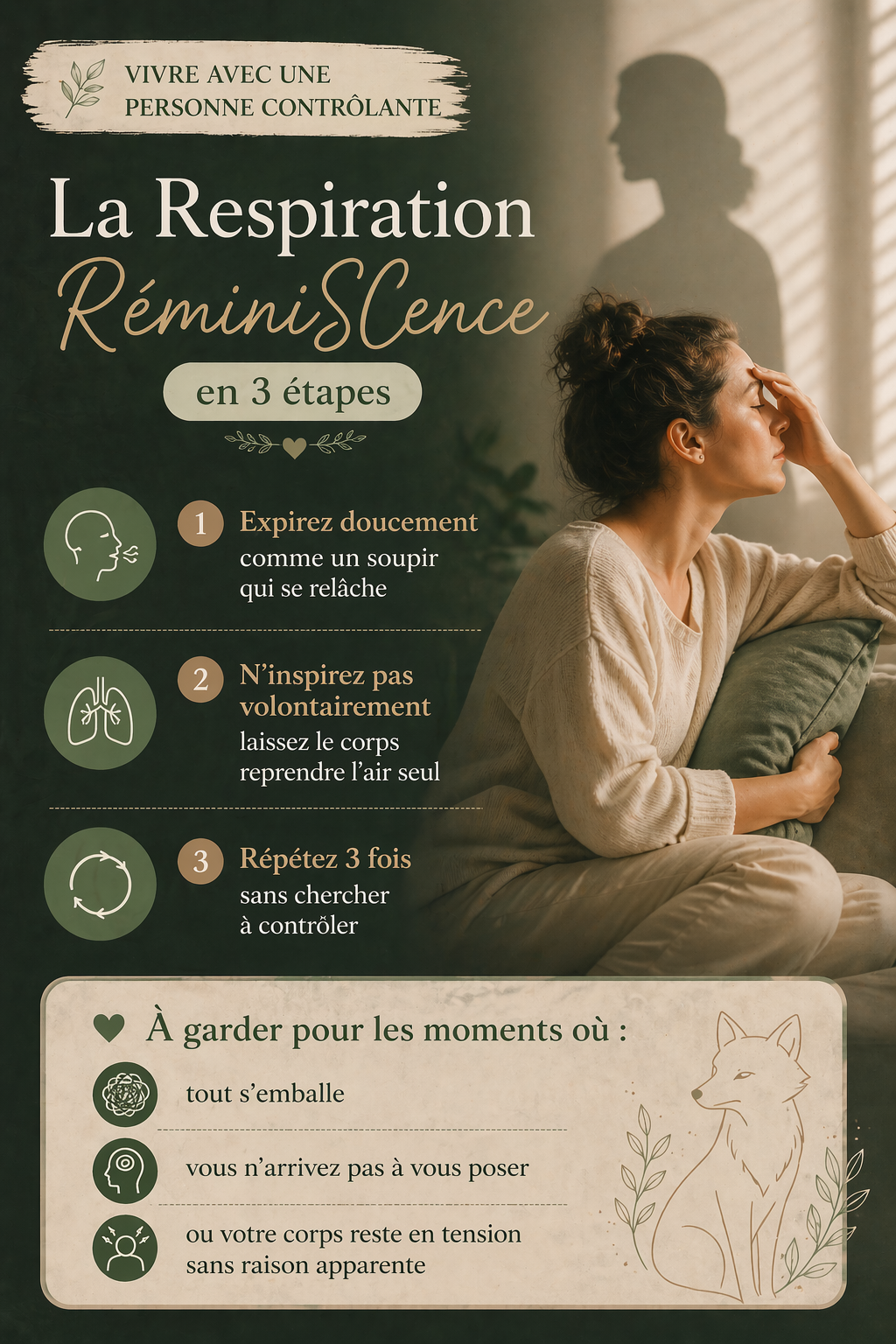 Respiration RéminiSCence en 3 étapes pour apaiser le stress et relâcher le système nerveux dans un contexte de contrôle ou d’hypervigilance