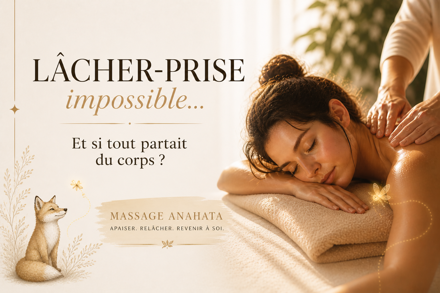 Massage Anahata pour lâcher prise impossible et régulation du système nerveux, femme détendue en soin bien-être – RéminiSCence