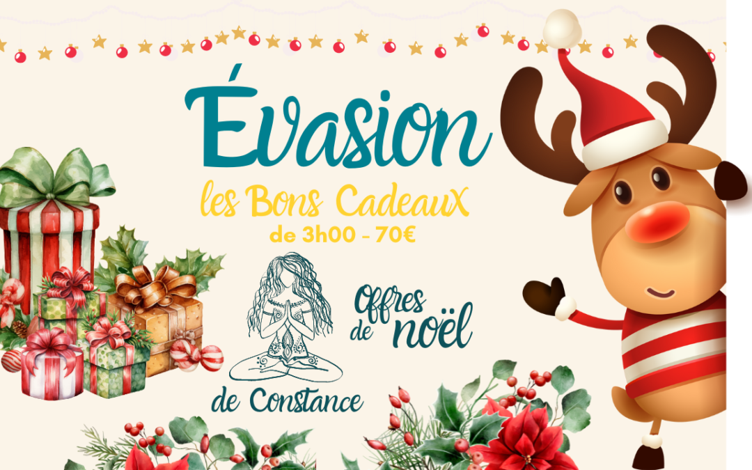 « Evasion » Carte cadeau de 3h00 à 70€ de Constance – offre de Noël